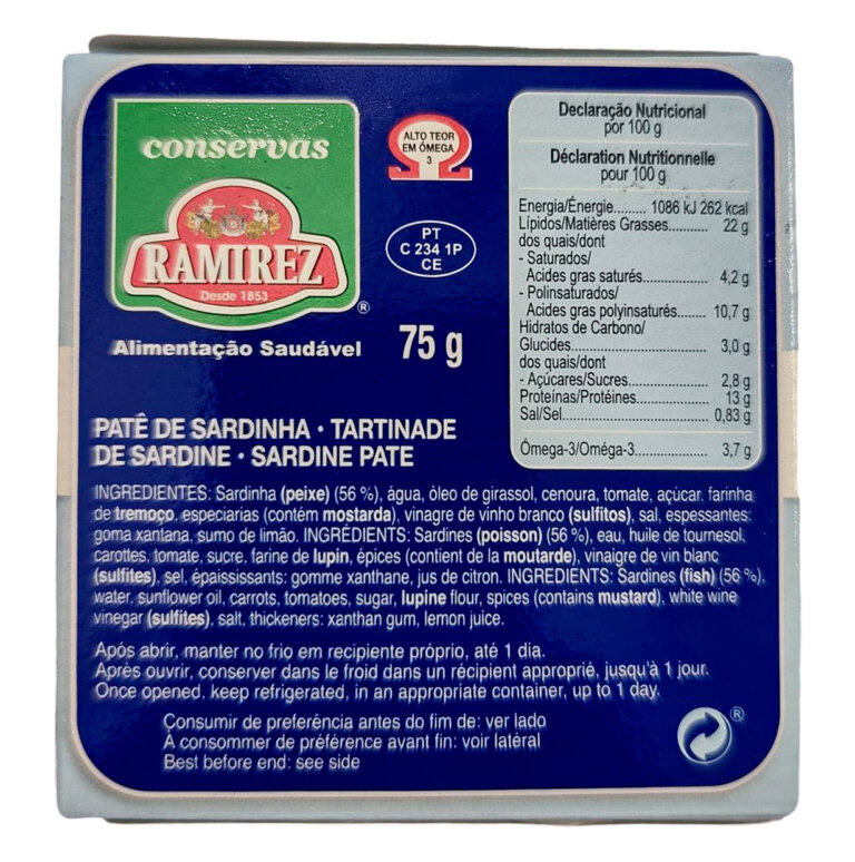 Ramirez szardínia pástétom, 75 g